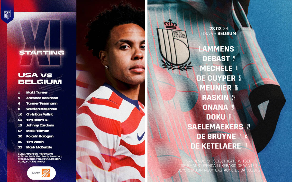 Milan duo Pulisic and Saelemaekers starting in USA vs. Belgium clash