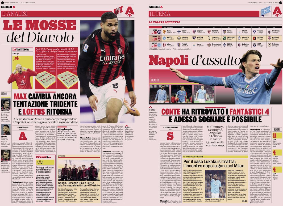 la gazzetta dello sport 2 april