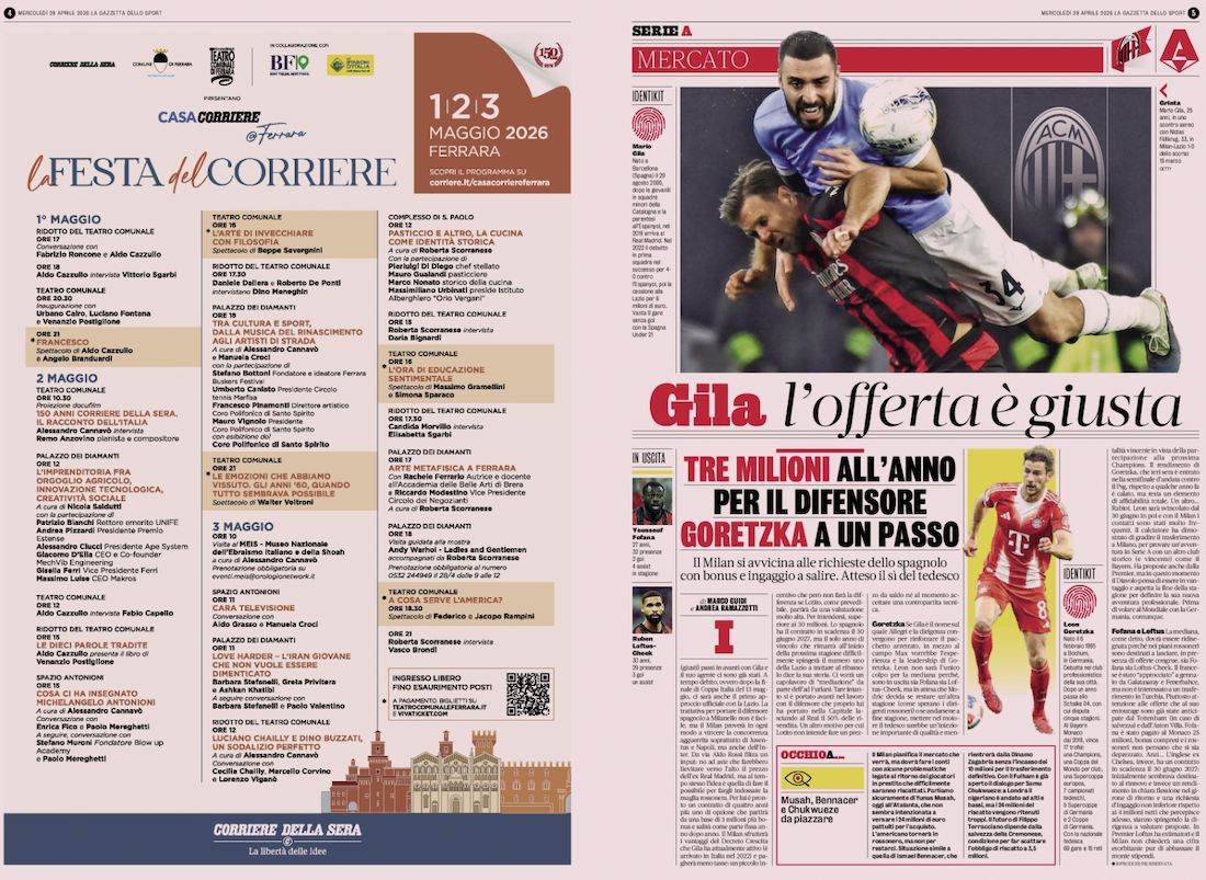 la gazzetta dello sport 29 april gila