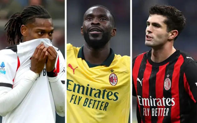 Christian Pulisic of AC Milan tomori leao