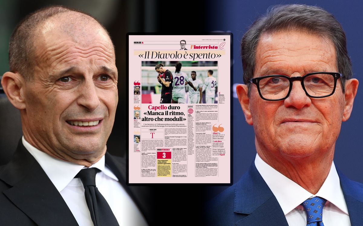 Capello identifies Milan's critical issue after Udinese loss: "Let's leave the formation aside"