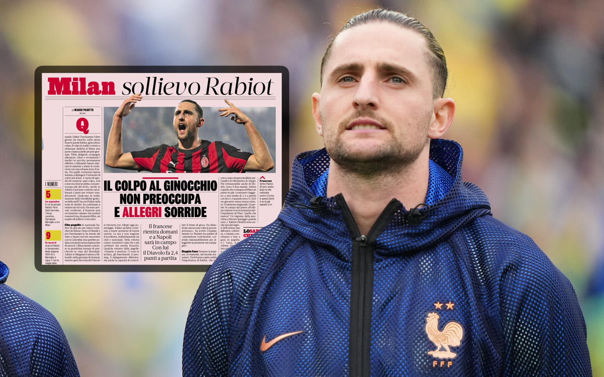 GdS: 'Rabiot relief' - Allegri smiles as Milan will have the man of the 'two sliding doors' vs. Napoli