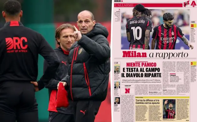 gazzetta dello sport 14 april allegri