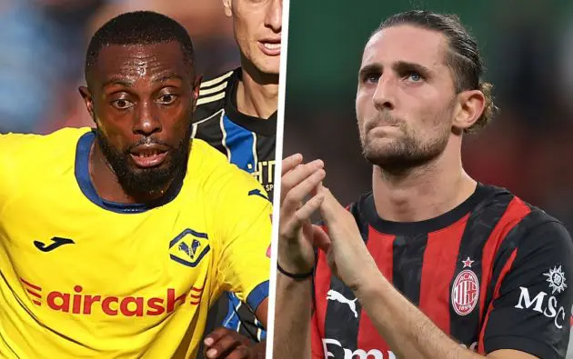 Jean-Daniel Akpa Akpro of Hellas Verona adrien rabiot
