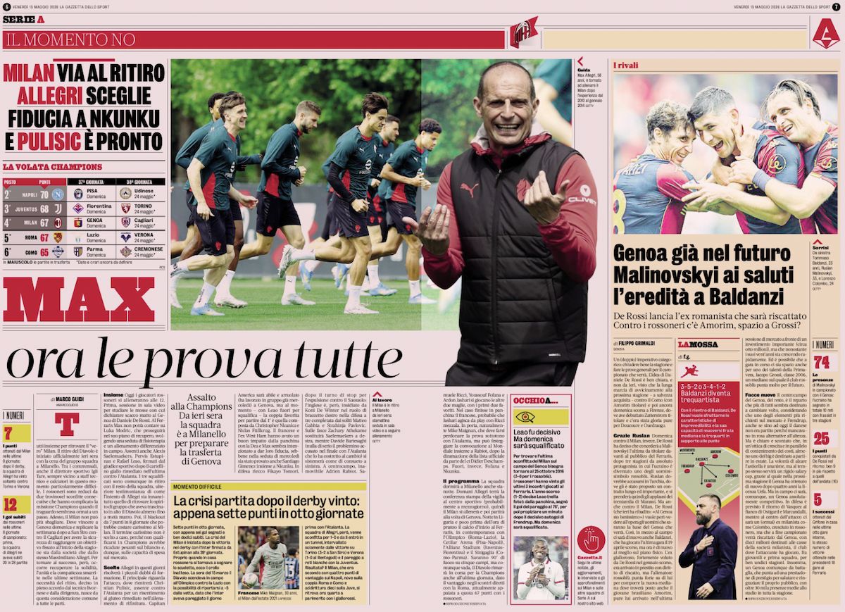 la gazzetta dello sport 15 may