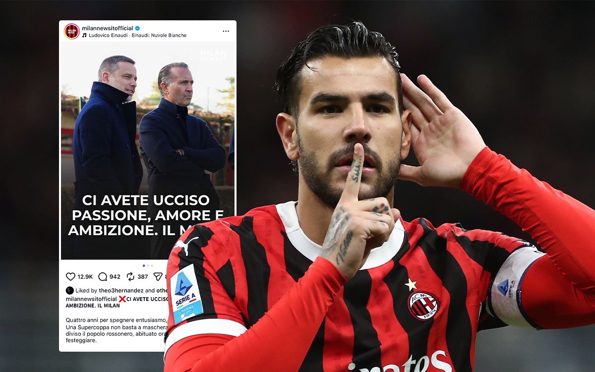 Theo Hernandez likes anti-RedBird post about Milan: "You killed our love, passion and ambition"