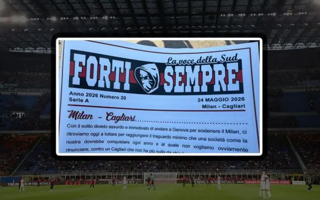 General view inside the stadium as fans of AC Milan