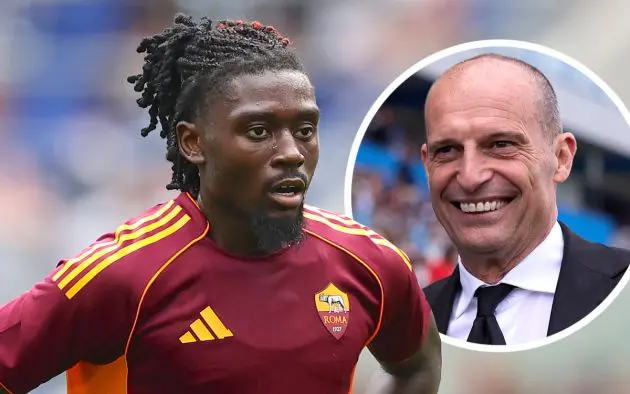 Manu Kone of AS Roma allegri