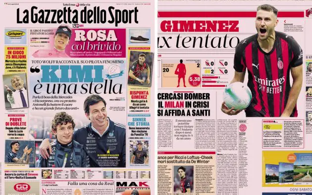 Gazzetta headlines May 9 2026