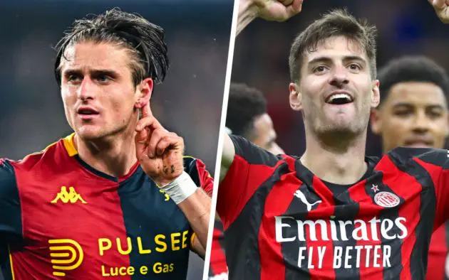 Lorenzo Colombo of Genoa matteo gabbia