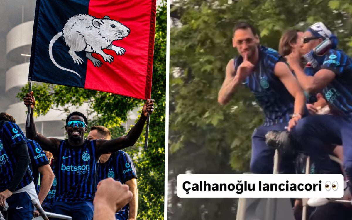 Thuram and Calhanoglu poke fun at Milan during Inter's Scudetto celebrations
