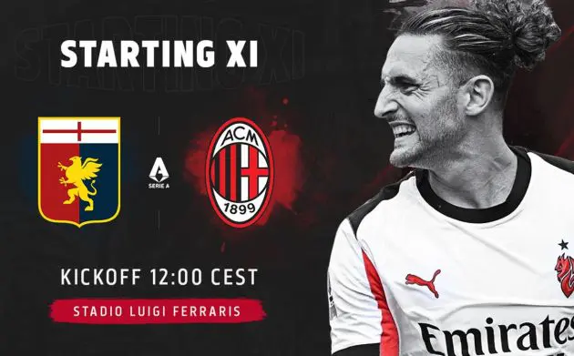 official starting xis genoa milan