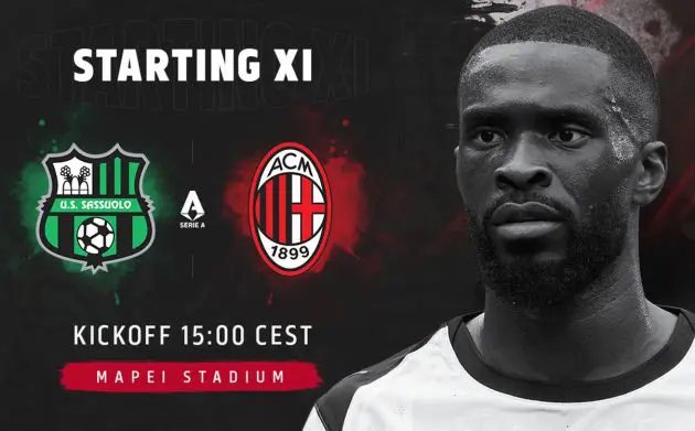 Sassuolo-Milan starting XIs