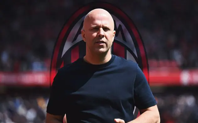 Arne Slot and Milan emblem