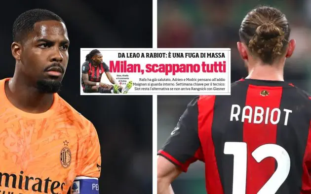 Mike Maignan of AC Milan adrien rabiot