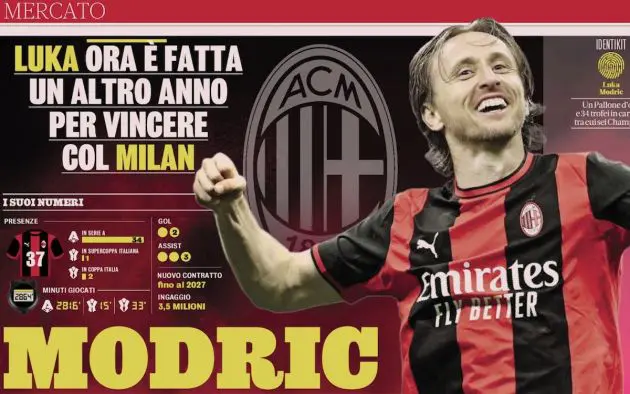 gazzetta modric stays