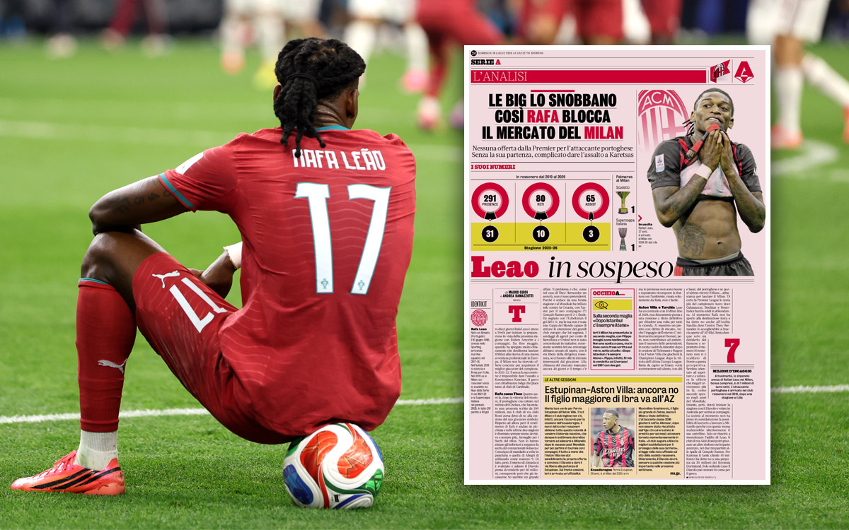 Rafael Leao gazzetta blocked