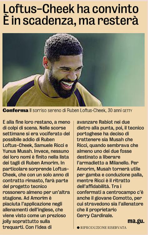 Midfielder situation gazzetta