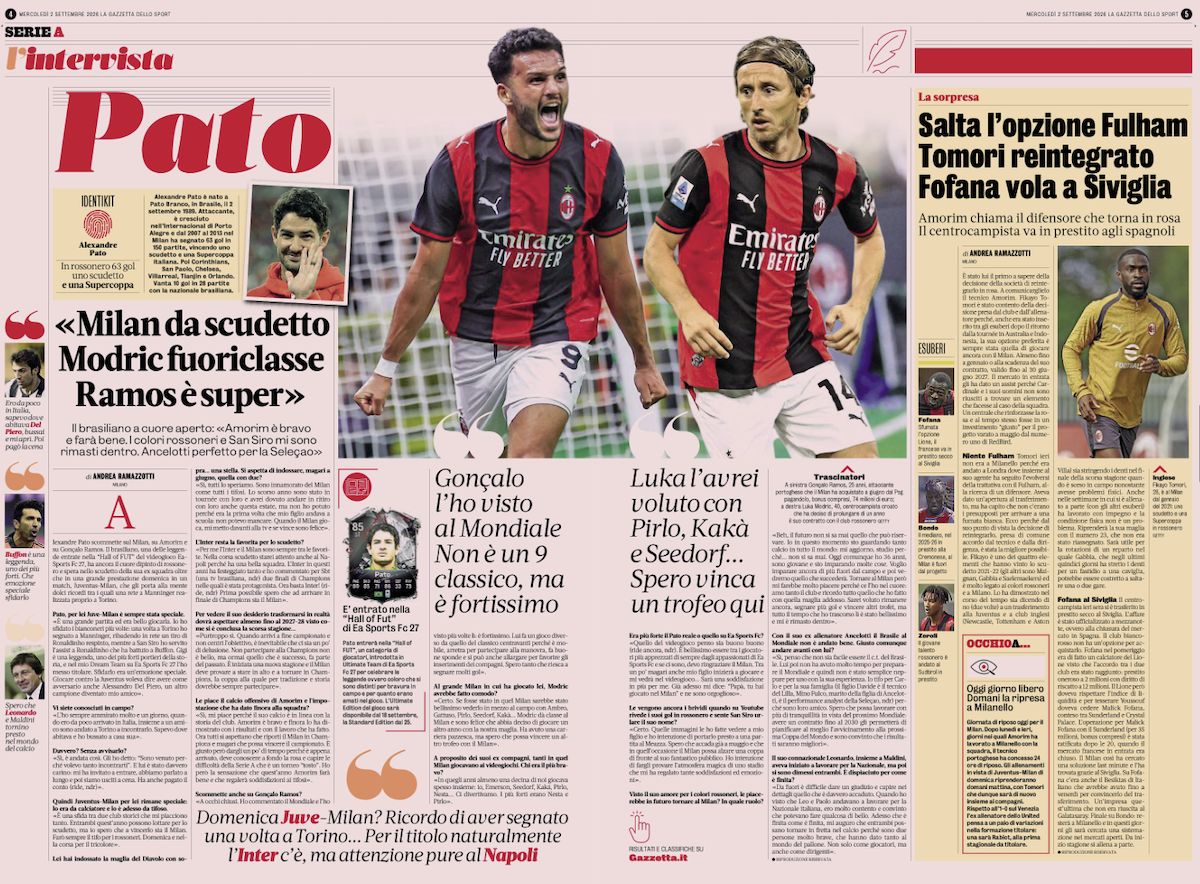 la gazzetta dello sport 2 september