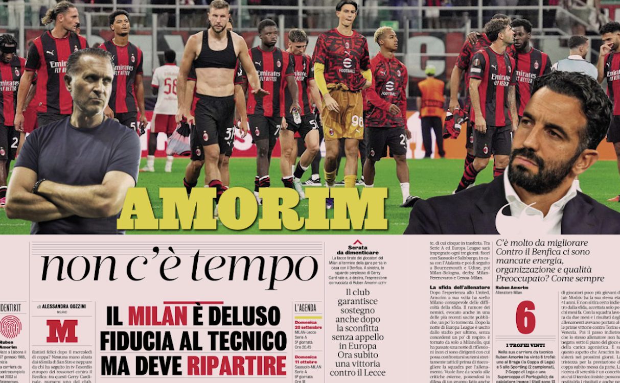 GdS: 'There's no time' - Amorim has Cardinale's backing but turning point is needed