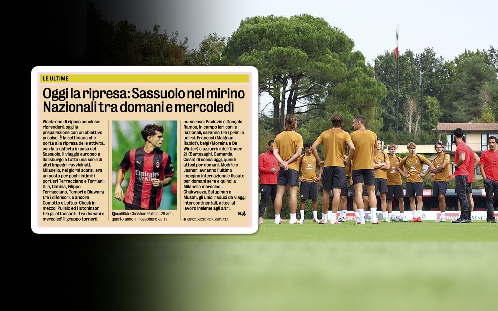 Milan resume training ahead of Sassuolo clash and Salzburg trip