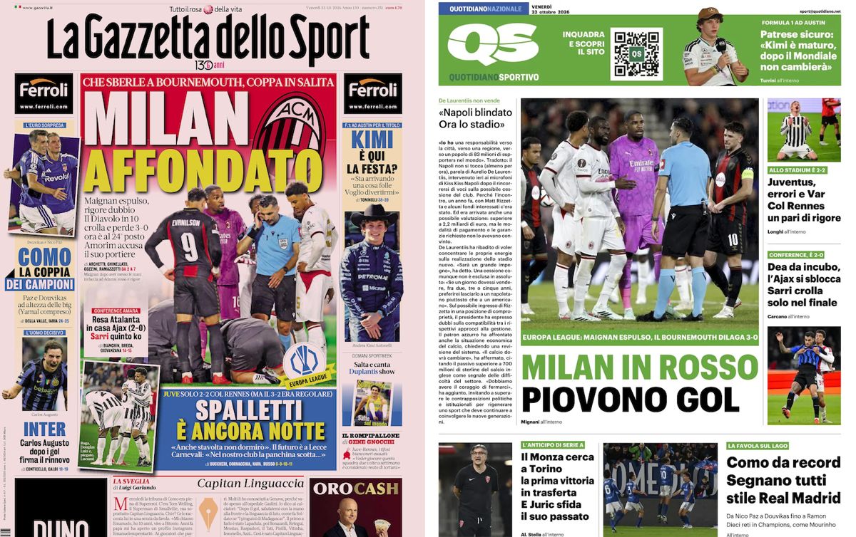 Gallery: ‘Milan sink’, ‘Maignan’s moment of madness’ – Today’s front pages in Italy