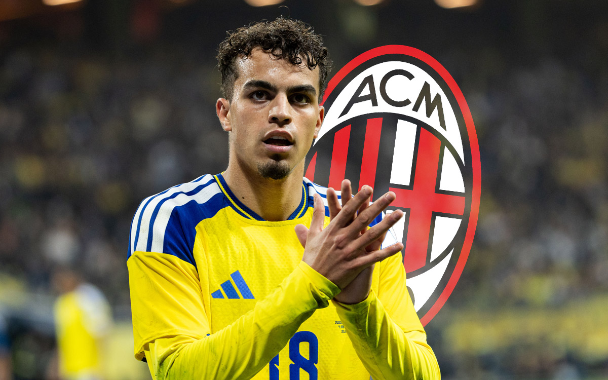 Yasin Ayari and Milan crest
