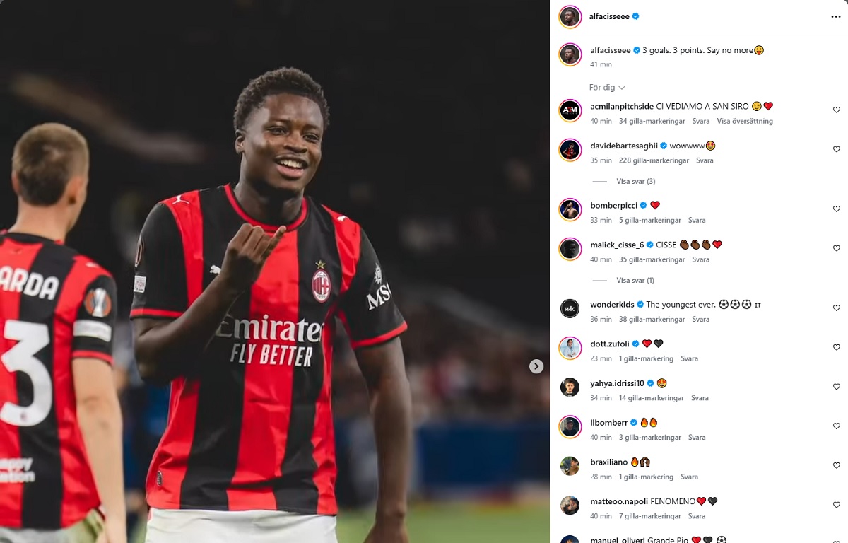 Photos: Milan players react to Salzburg win on social media – “3 goals, say no more”