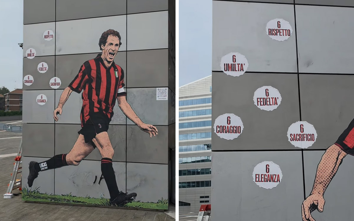 Watch: New Baresi mural unveiled at Casa Milan after shameful vandalism