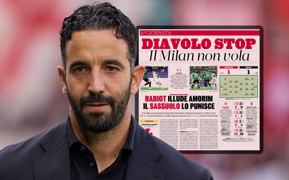 GdS: ‘The 4-4-2 doesn’t work’ – Amorim tweaks again but Milan’s ‘mental fragility’ shows
